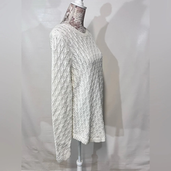 JEANNE PIERRE‎ Ivory cable knit sweater size L. - Picture 6 of 11